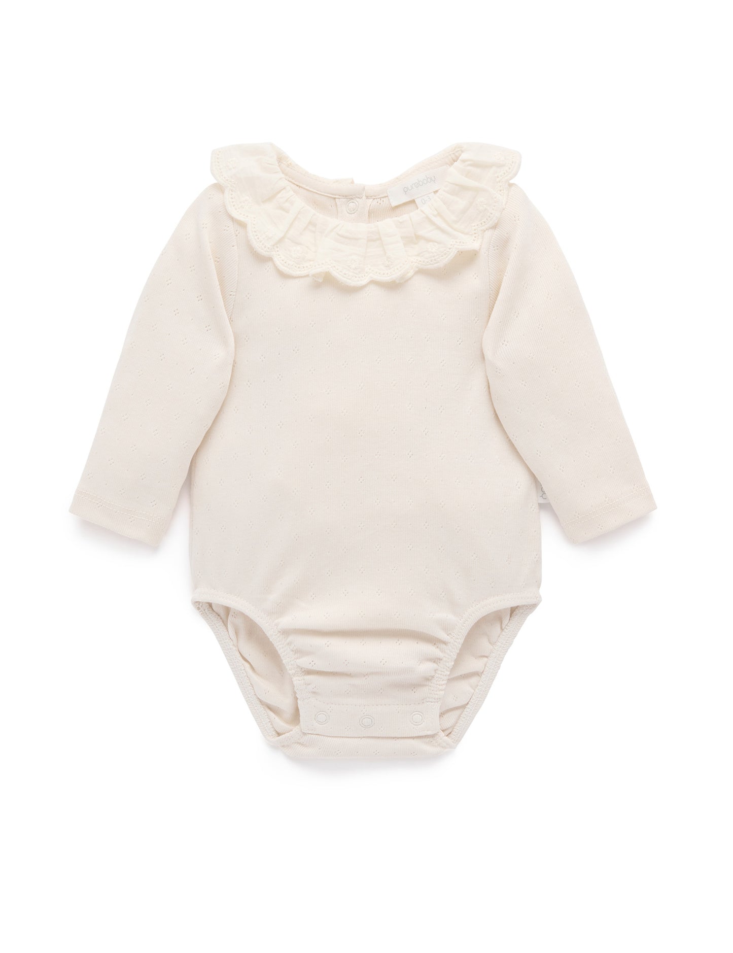 Organic Ruffle Pointelle Ivory Bodysuit (Copy)