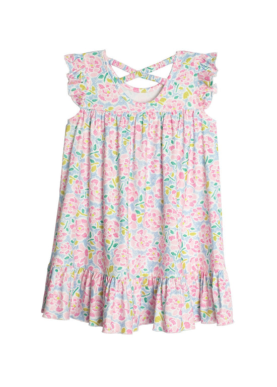 Load image into Gallery viewer, Pink Drawn Floral Dress

