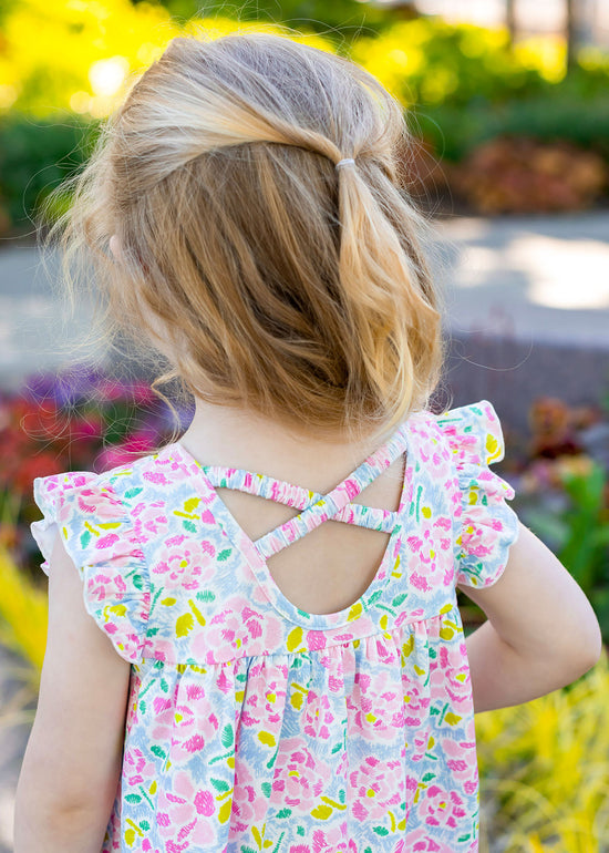 Load image into Gallery viewer, Pink Drawn Floral Dress
