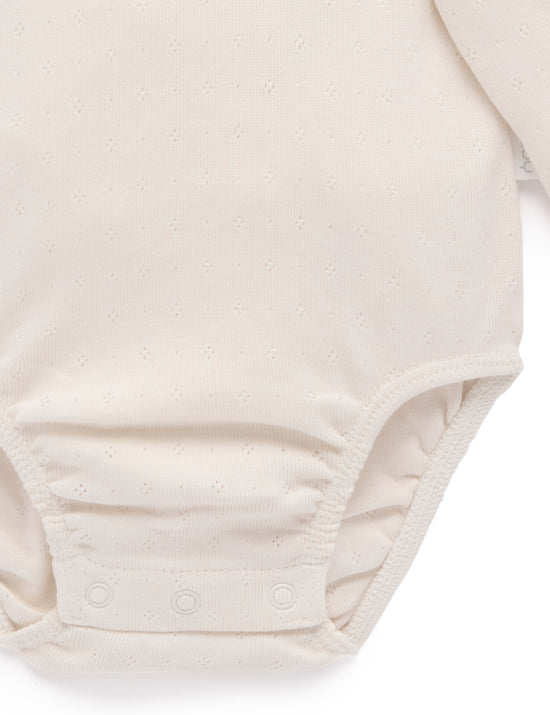 Organic Ruffle Pointelle Ivory Bodysuit (Copy)