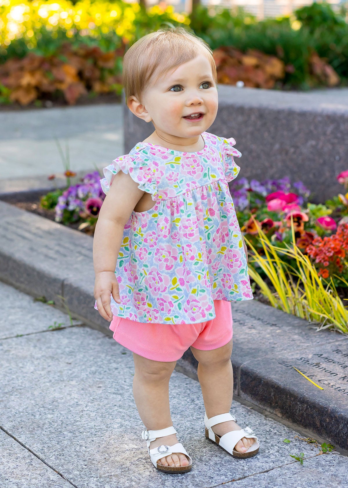 Pink Scribble Floral 2 Piece Set