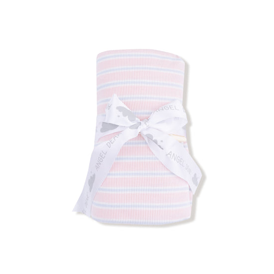 Multi Stripe Pink Ribbed Modal Swaddle Blanket