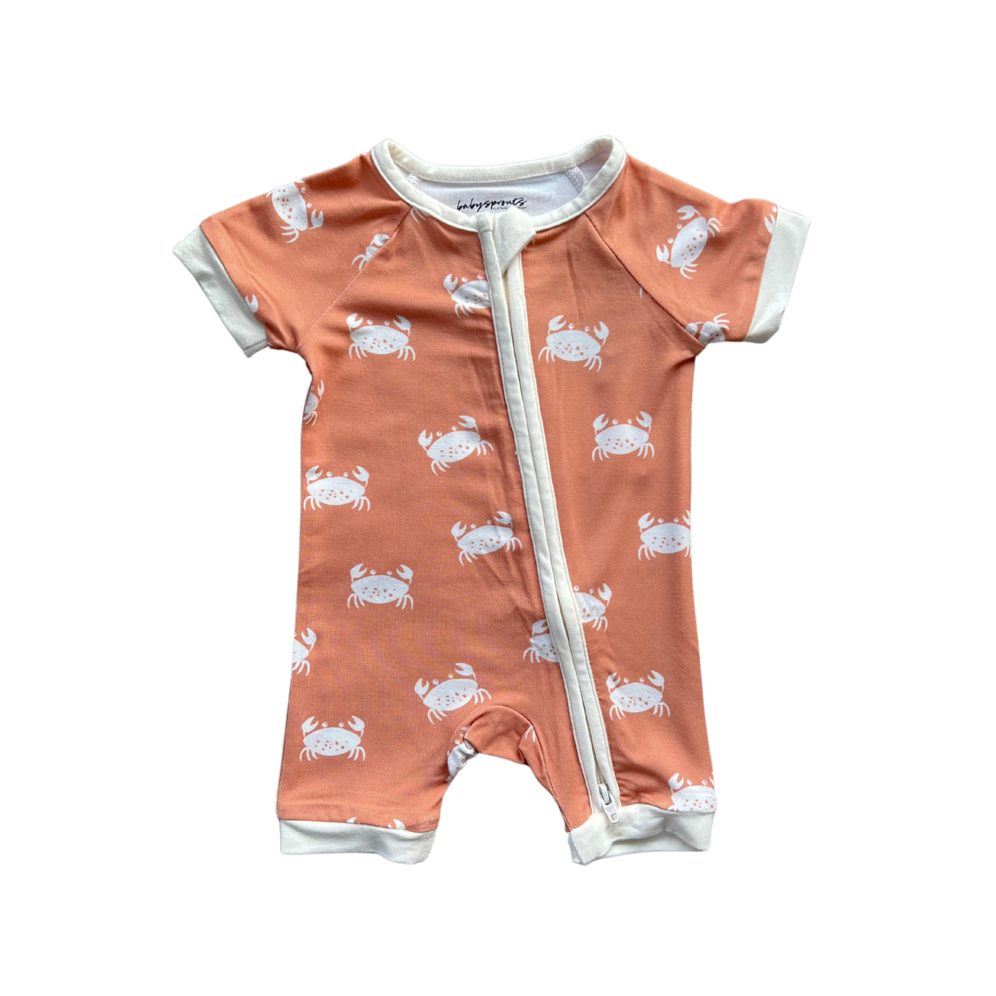 Crab Bamboo Summer Zip Romper