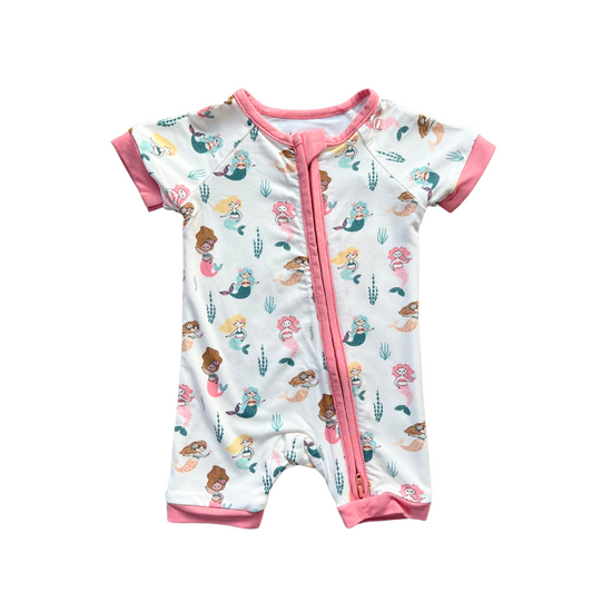 Mermaid Bamboo Summer Zip Romper