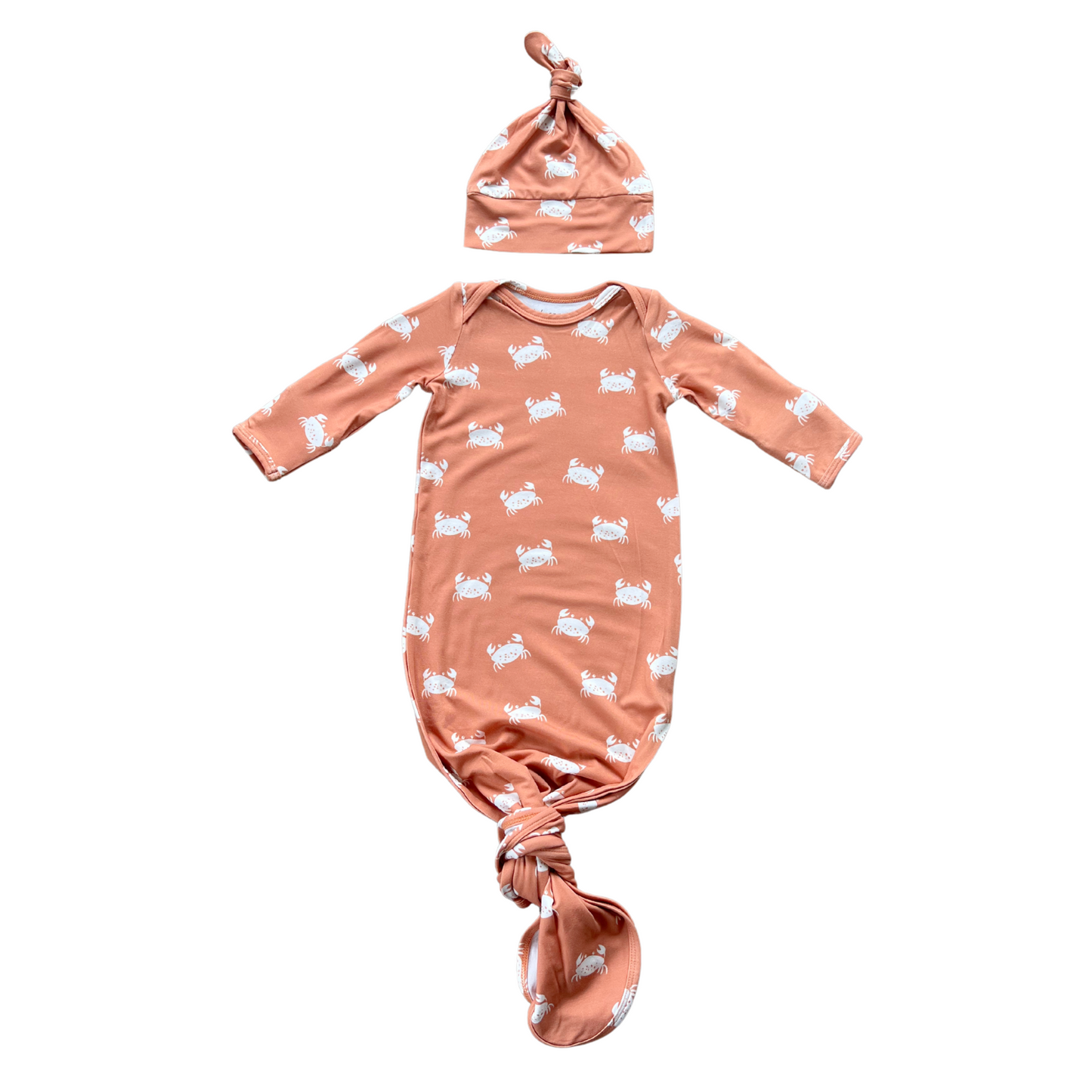 Crab Knotted Bamboo Sleeper/Hat Set