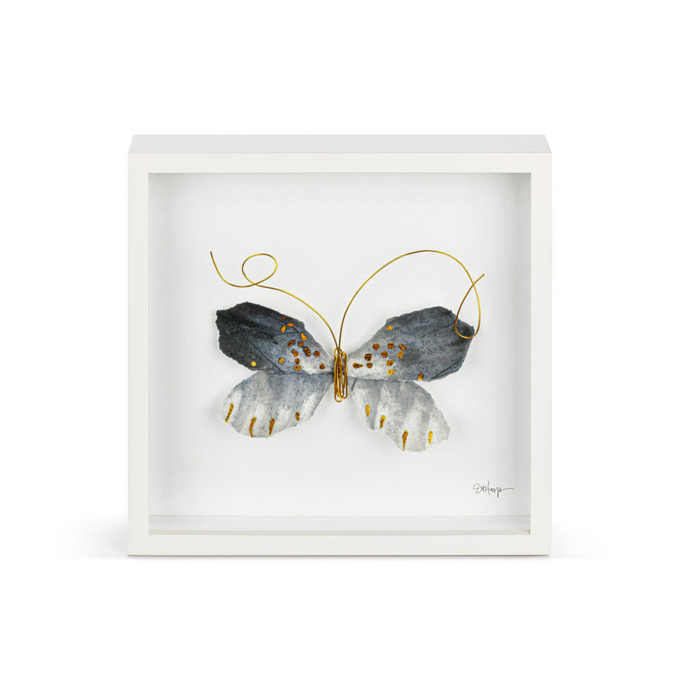Black & Gold Butterfly Wall Art 10"sq