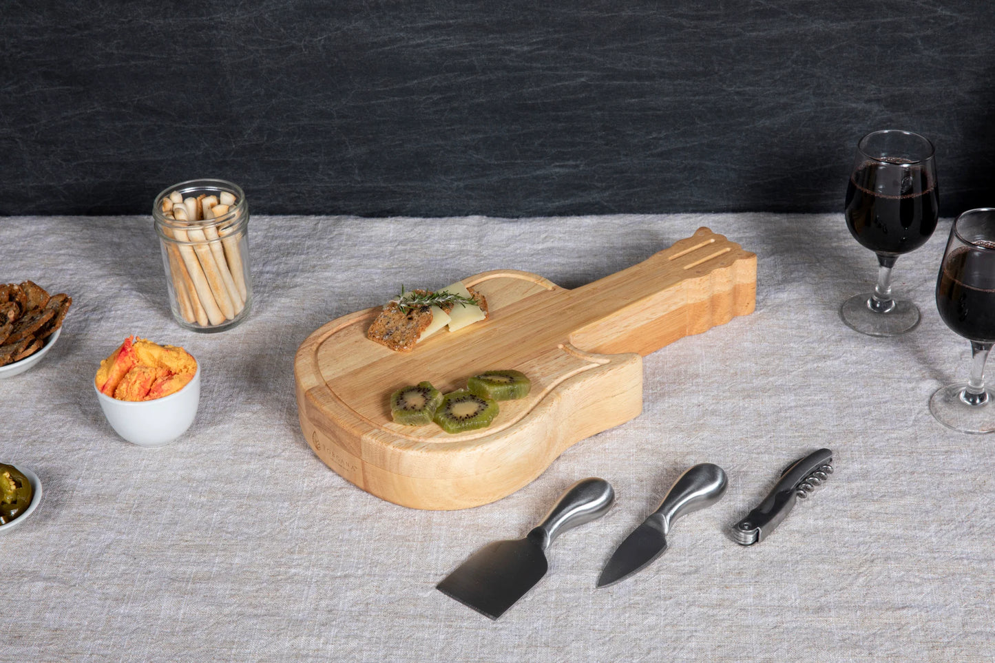 Guitar Cheese Board with Utensils - Bamboo