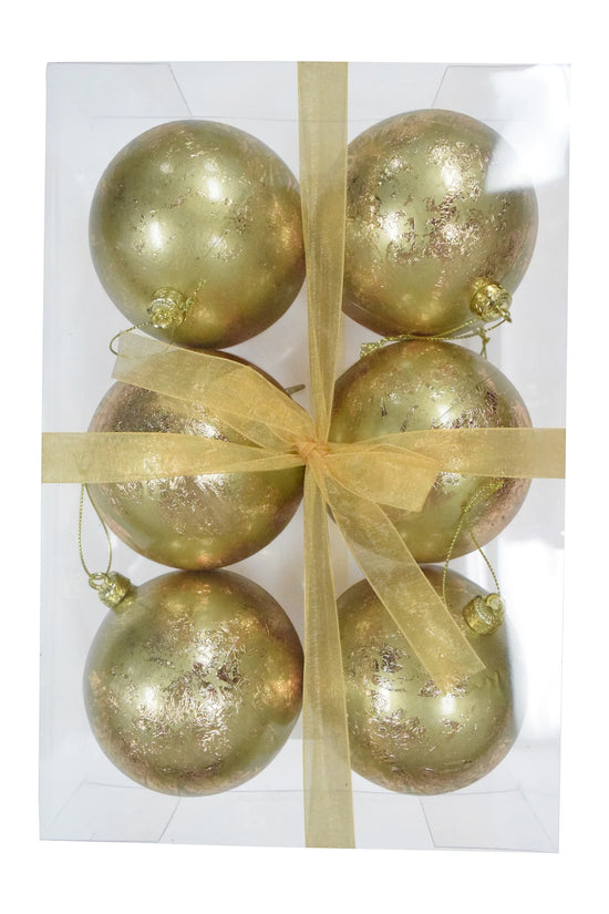 Set 6/Gilded Metallic Ornament 3.9"