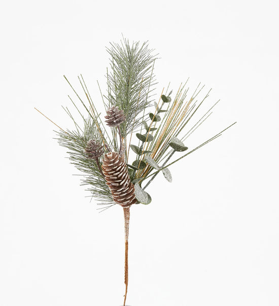 14" Pinecone Eucalyptus Pine Spray