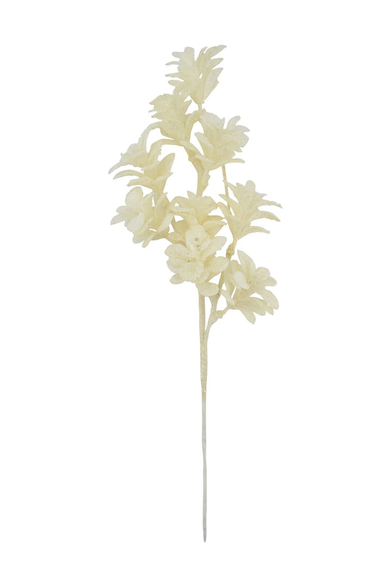 White Glittered Boxwood Pick