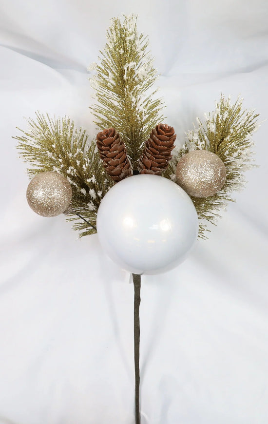 17" Golden Needle Spray with Pinecones/Decorative ornament
