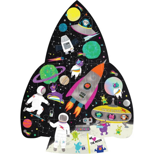 Space 40pc Rocket Shaped Jigsaw in Shaped Box