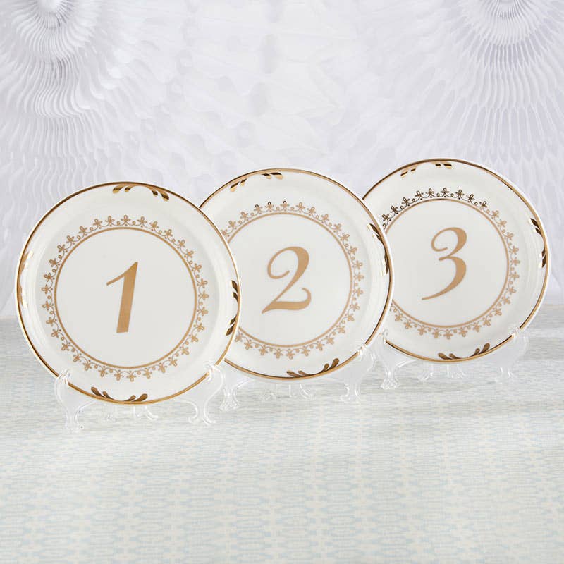 Tea Time Vintage Plate Table Numbers (1-6)