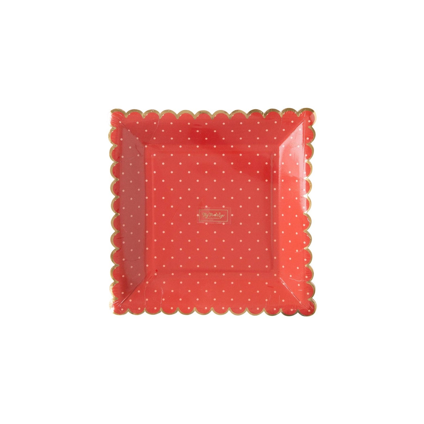 Red With Polka Dot Scallop Plate