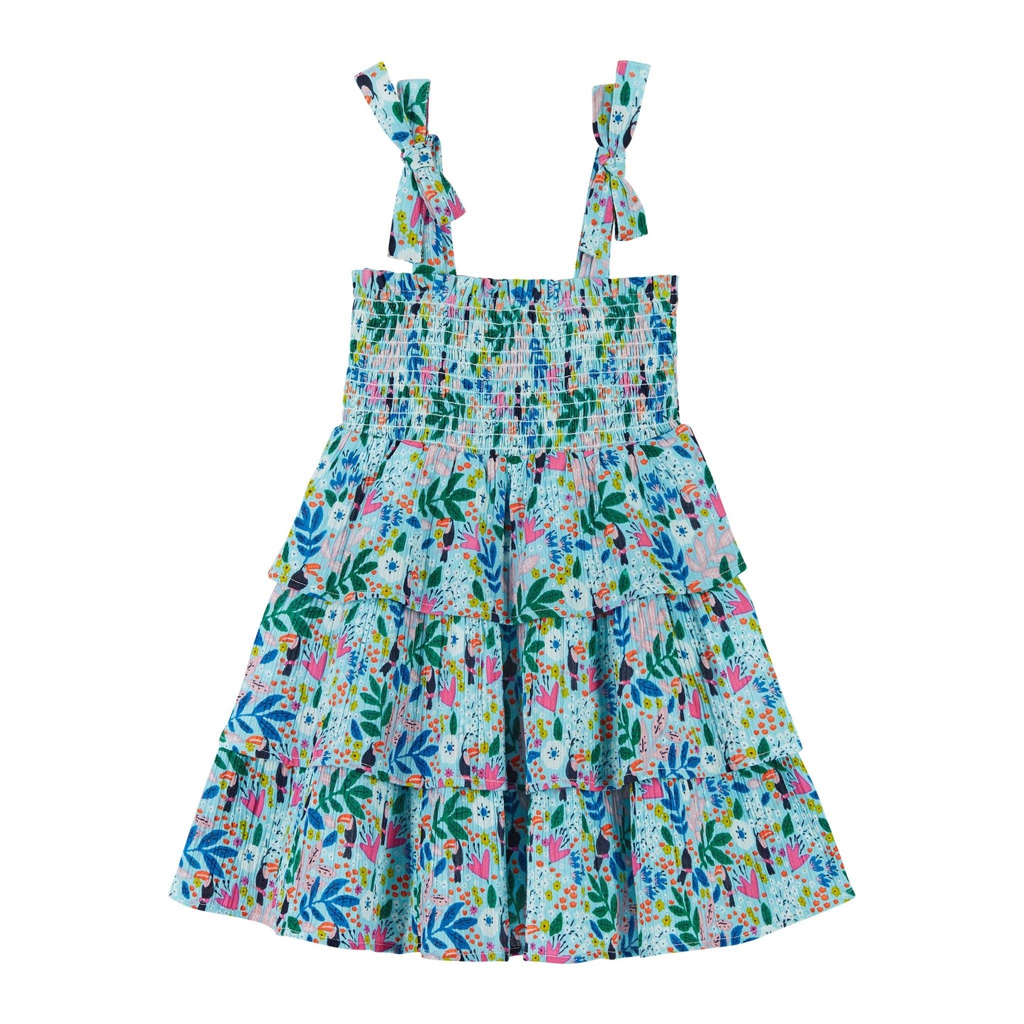 Floral Print Woven Dress - Aqua Floral