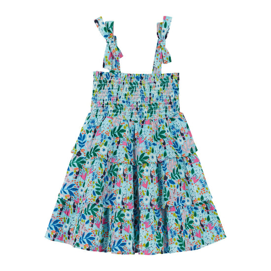 Floral Print Woven Dress - Aqua Floral