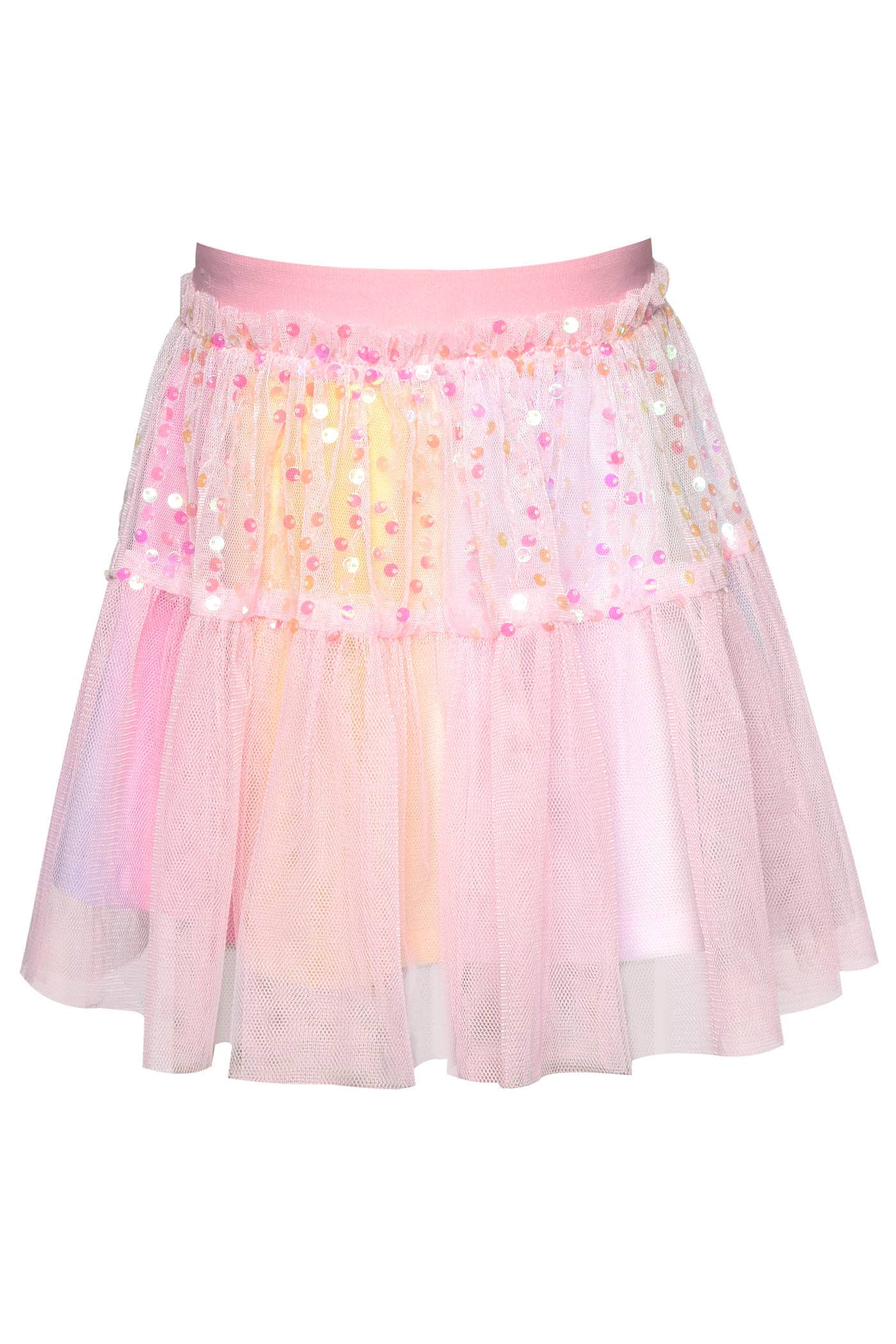 Sequin Yoke Mesh Skirt