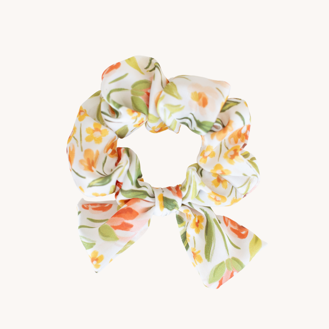 Spring Garden Satin Scrunchie