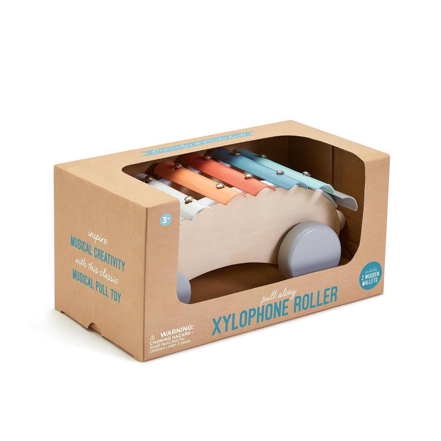 Xylophone Roller Pull Along with 2 Mallets in Gift Box
