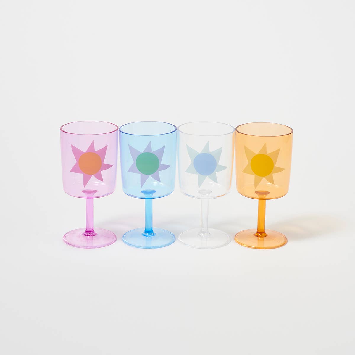 Set/4 Poolside Wine Glass Utopia Multi
