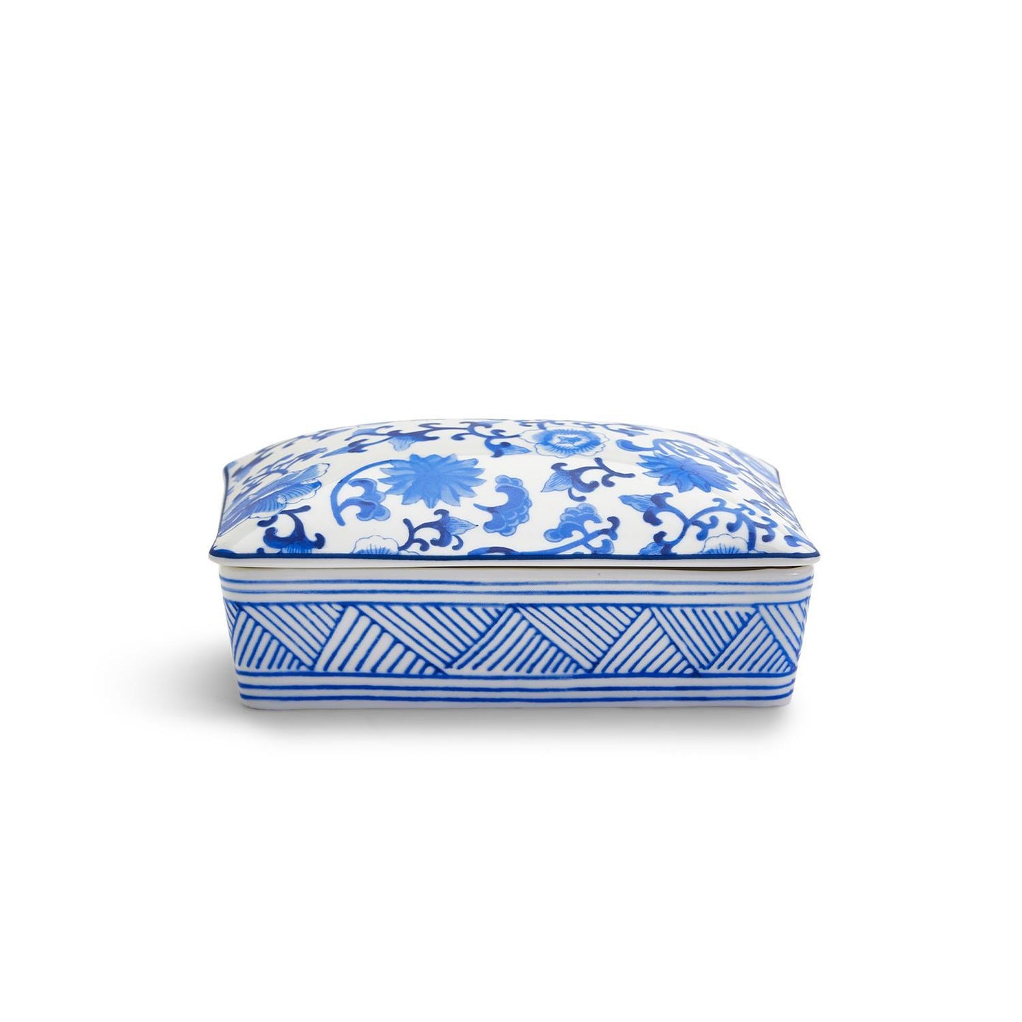 Chinoiserie Double Deck Playing Cards in Ceramic Holder