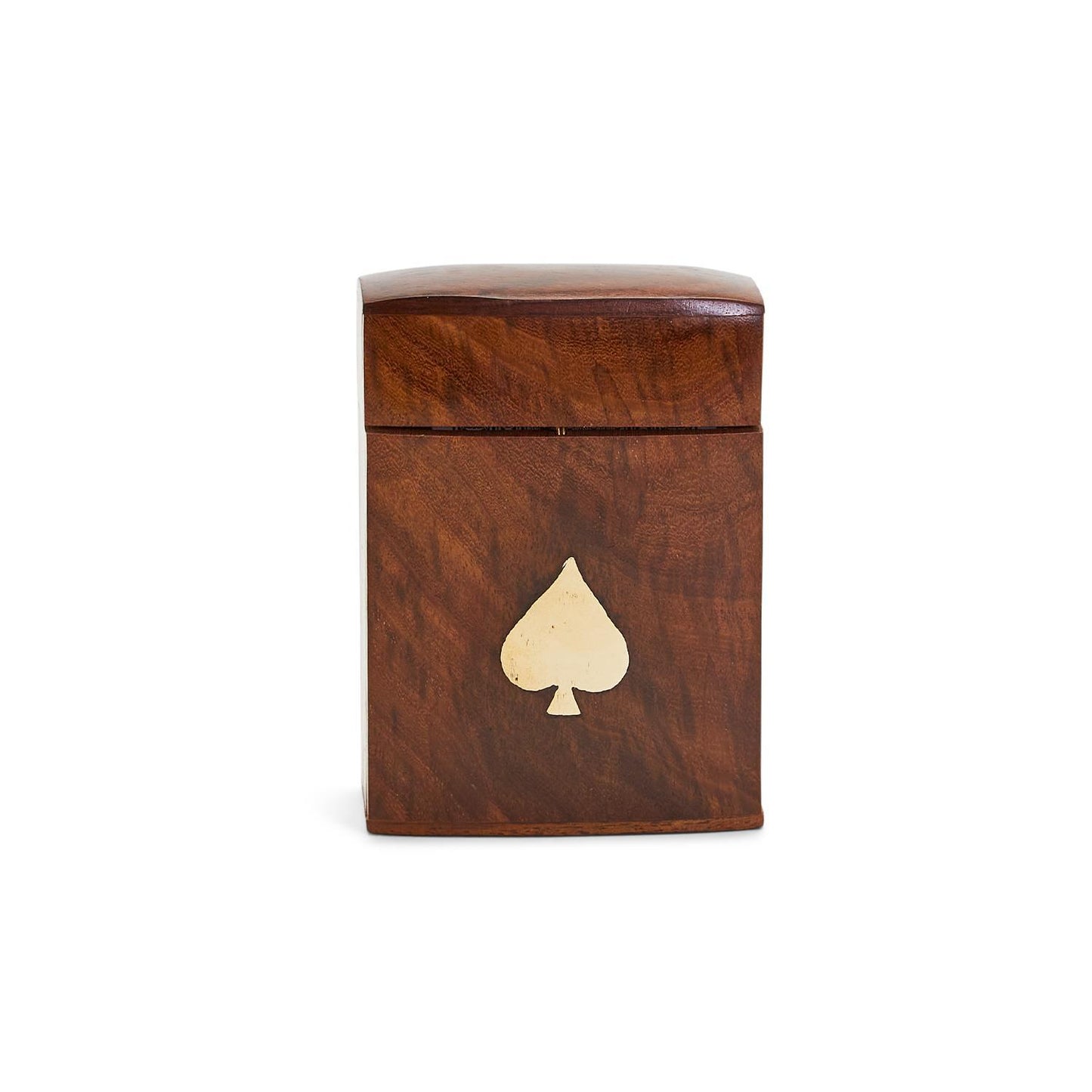 Playing Card Set in Hand-Crafted Wooden Box (includes 52 cards and 2 jokers) - Acacia Wood/Brass/Paper