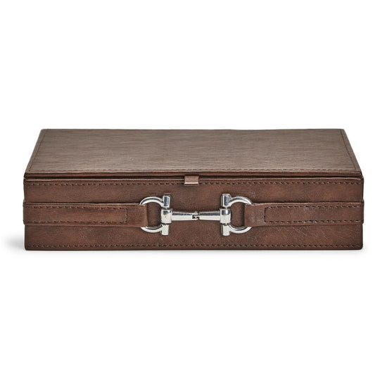 Load image into Gallery viewer, Vegan Leather Box with Polished Horse Bit Accent
