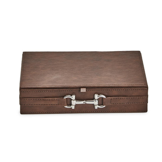 Load image into Gallery viewer, Vegan Leather Box with Polished Horse Bit Accent
