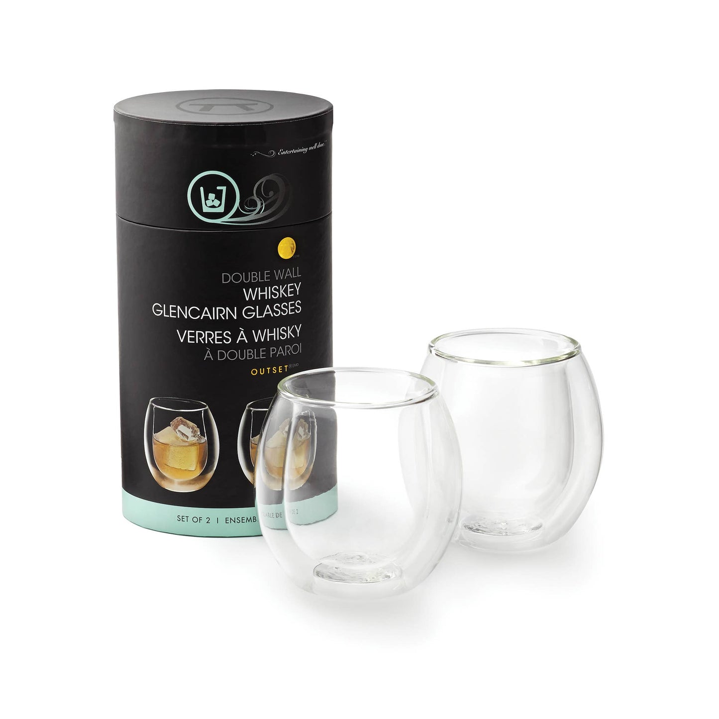 Set/2 Double Wall Whiskey Glasses