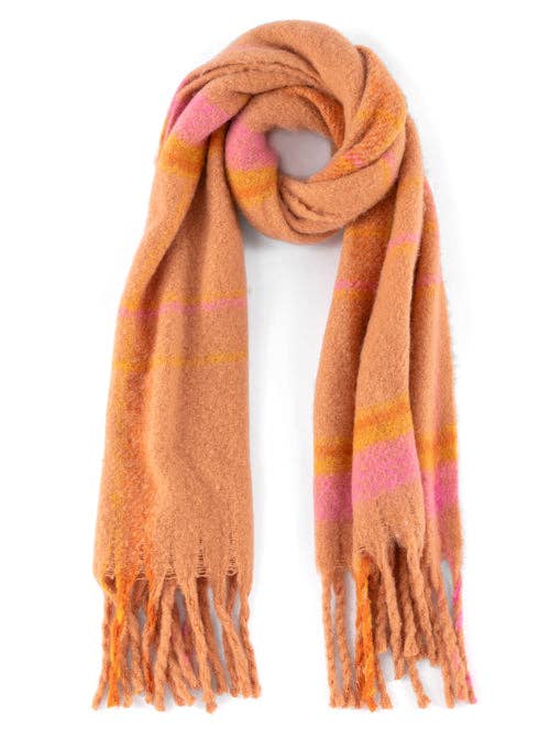 Rust/Pink Plush Scarf