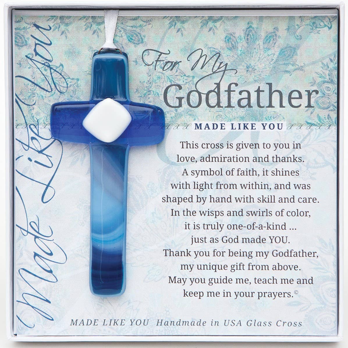 My Godfather Cross: Handmade Glass