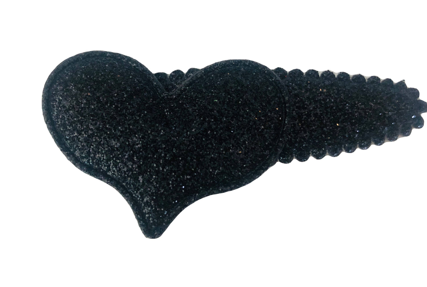 Black Puff Hearts Hair Clips
