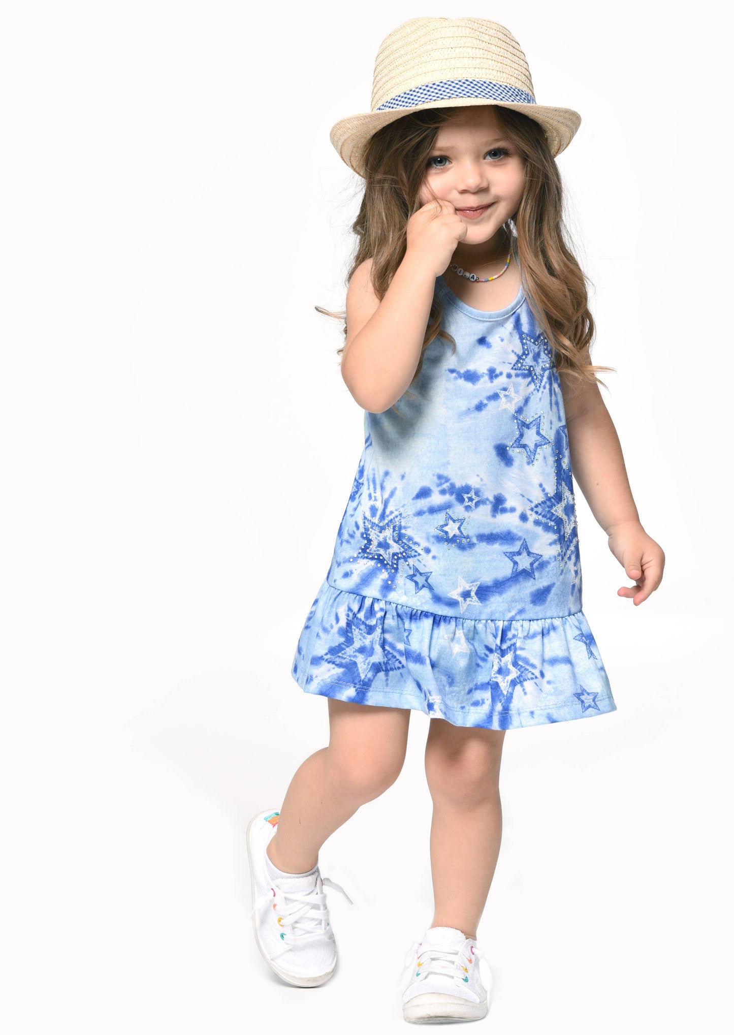 Drop Waist Star Print Dress