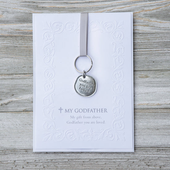 Godfather You Are Loved Pewter Keychain And Card