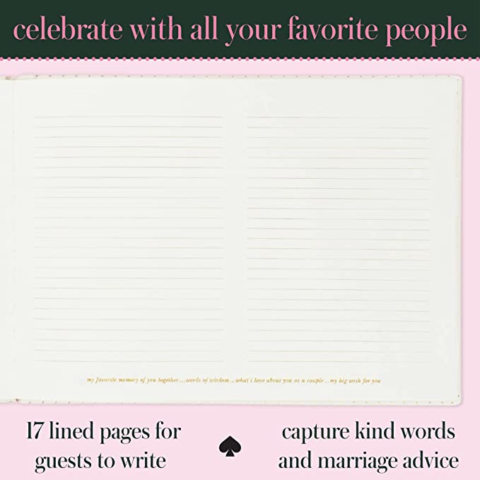 Wedding Guest Book by Kate Spade, 17 lined pages & 35 Blank Cards & Envelopes, The Story Begins