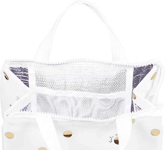 Load image into Gallery viewer, Lunch Bag with Portable Soft Cooler by Kate Spade in Gold Foil Dot

