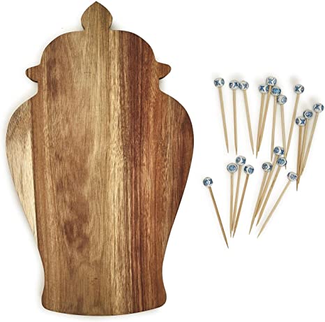 Ginger Jar Shaped Board w/20 Cocktail Picks