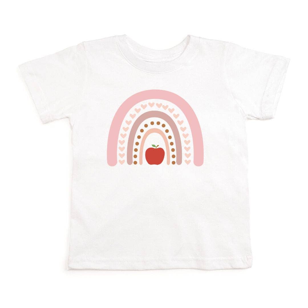 Apple Rainbow Short Sleeve Shirt - Back To School Kids Tee
