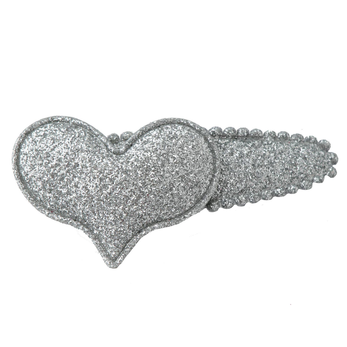 Silver Puff Hearts Hair Clips
