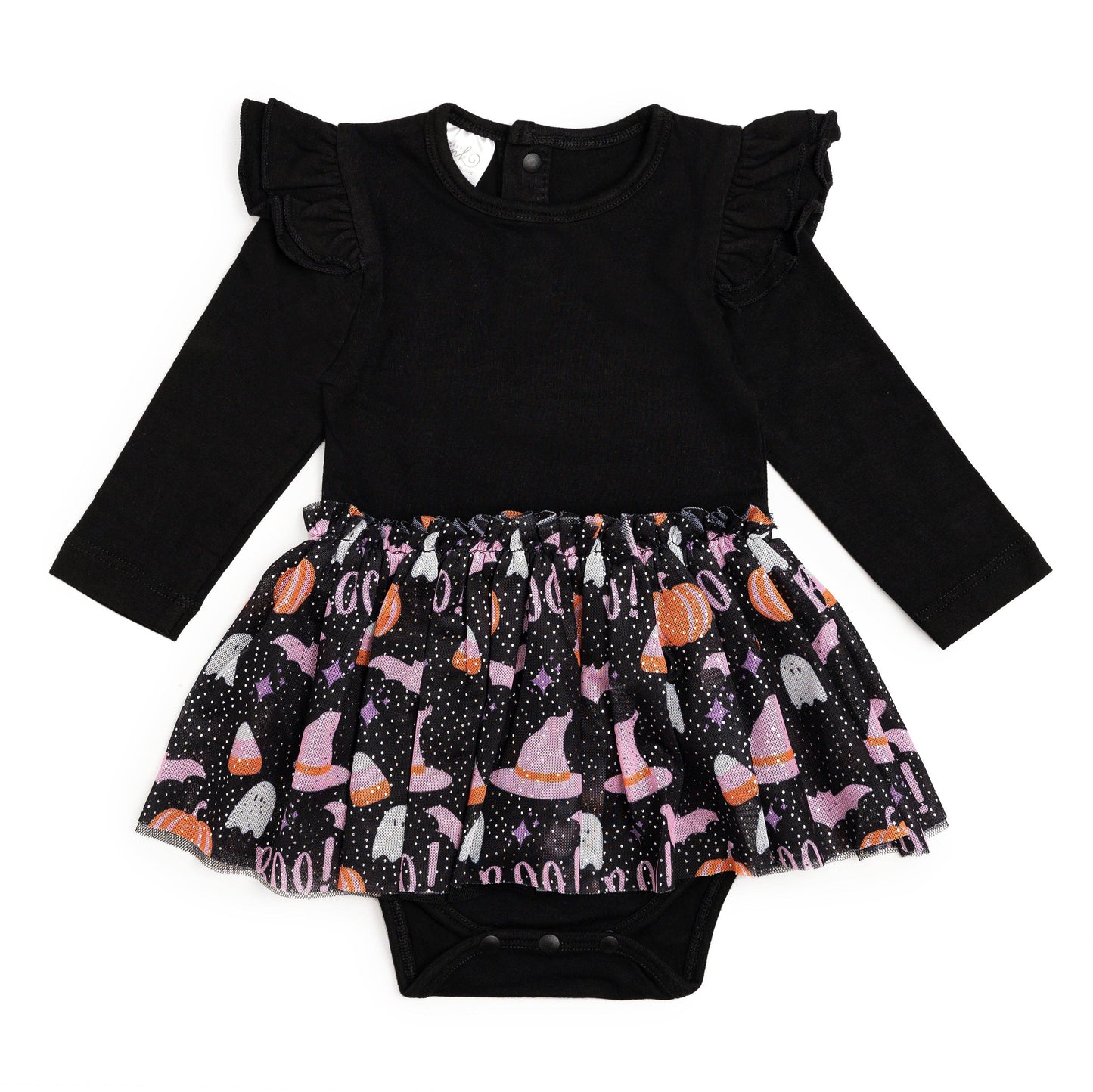 Boo Halloween Long Sleeve Tutu Bodysuit - Halloween Baby