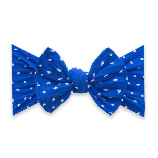 Clip Dot Shabby Knot Bow Wrap in Royal Blue