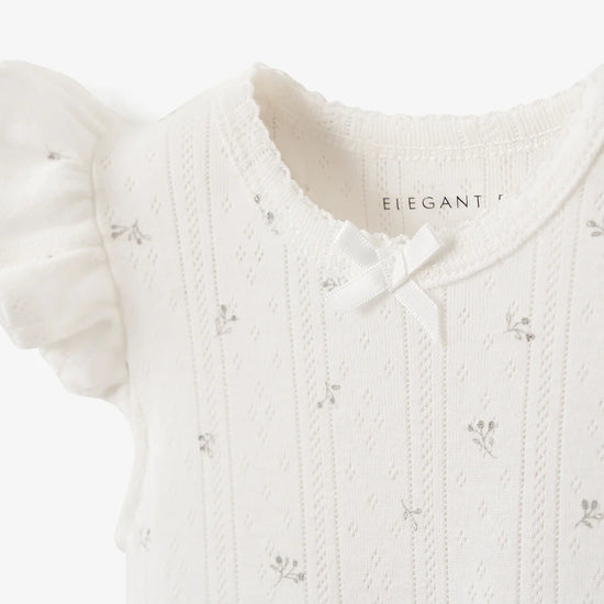White Pointelle Baby Ruffle Romper