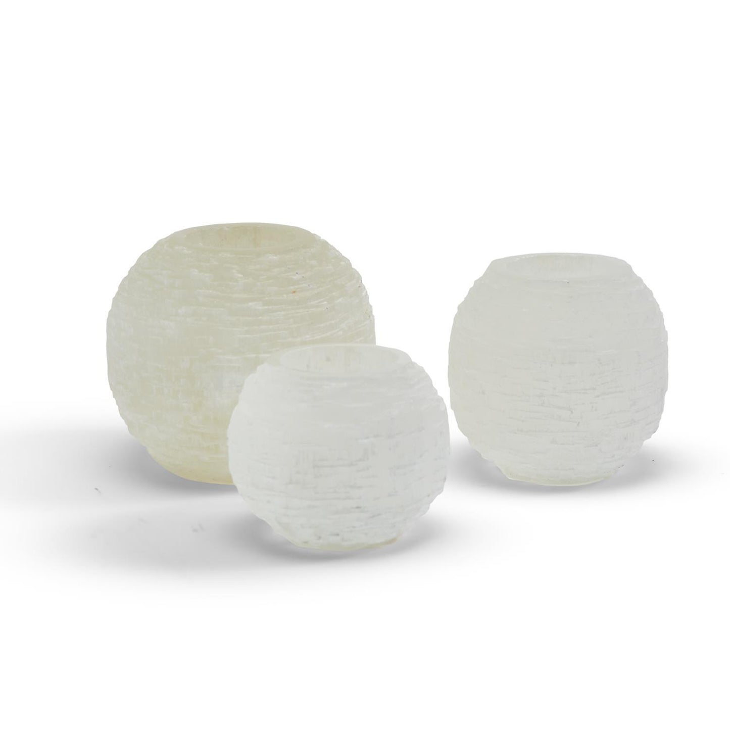 Glacier Selenite Crystal Sphere Candleholder