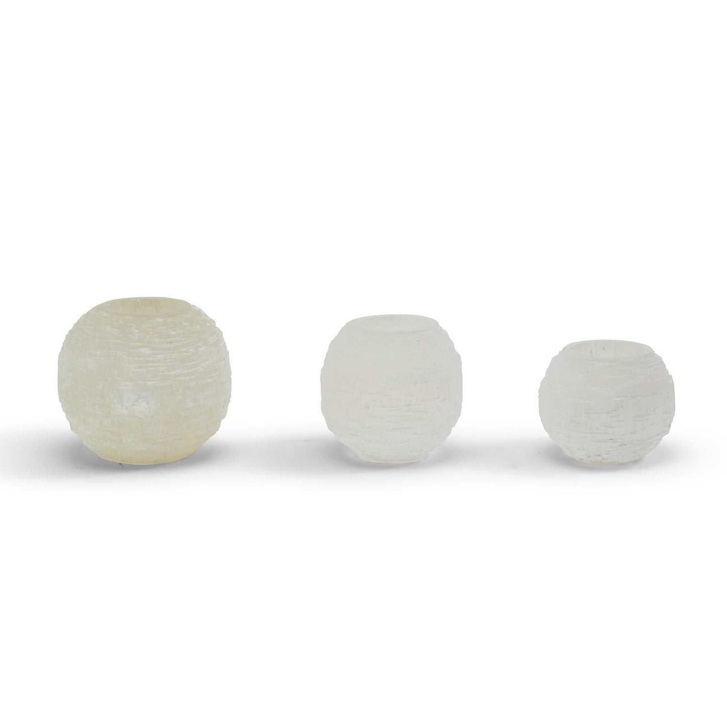 Glacier Selenite Crystal Sphere Candleholder