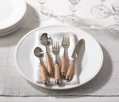 Bark Wood Flatware, Set of 5