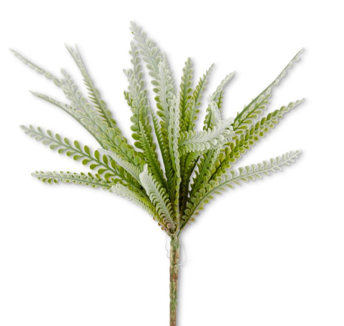 14" Green Flocked Foliage Spray