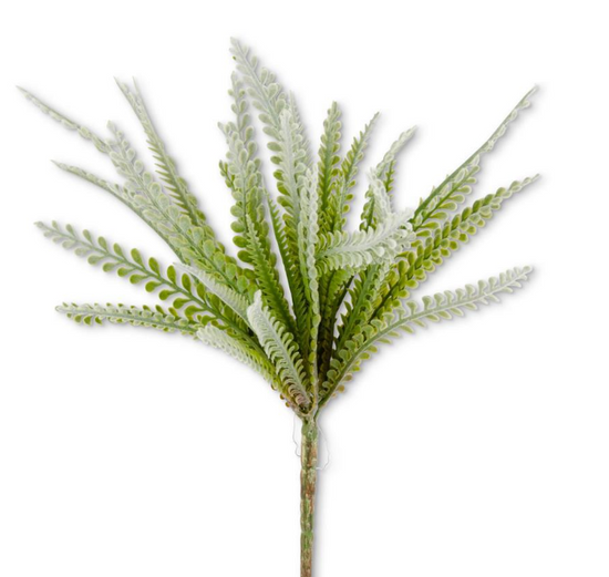 14" Green Flocked Foliage Spray
