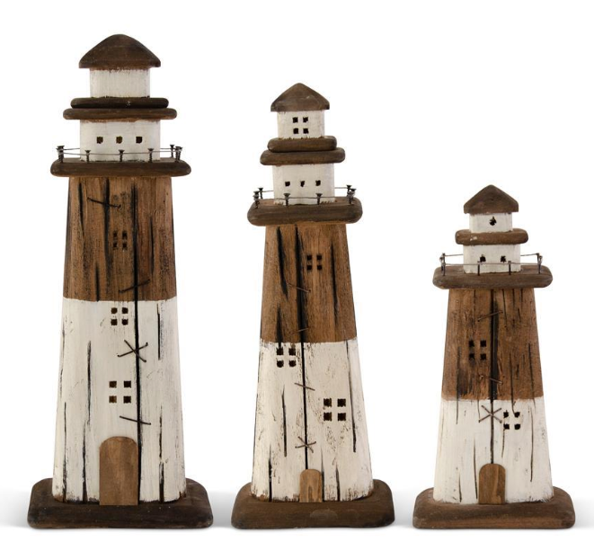 Medium Rustic Wood Lighthouse