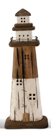 Medium Rustic Wood Lighthouse