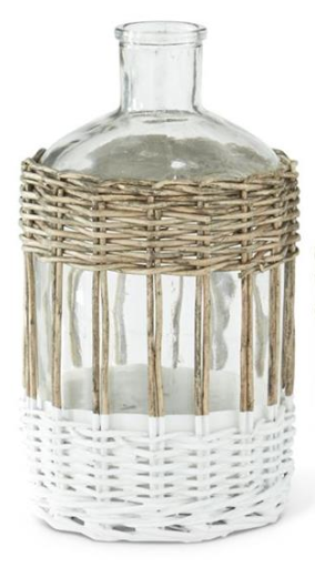 Large Wicker Sleeve Glass Bottle